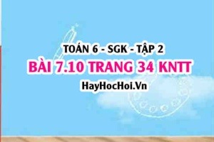 Bài 7.10 trang 34 Toán 6 Tập 2 Kết nối tri thức